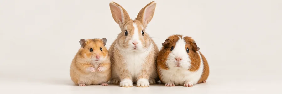 Rabbit, hamster and guinea pig together