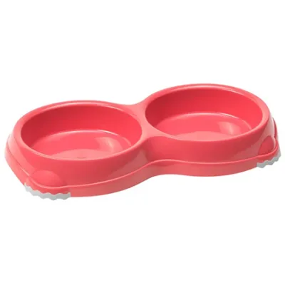 Moderna Cat & Dog Feeding Accessories Double Smarty Bowl Spicy Coral 2X200Ml