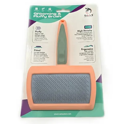 Saas Cat & Dog Grooming Tool Accessories Fluffy Brush Orange 18X11.7X2.3Cm