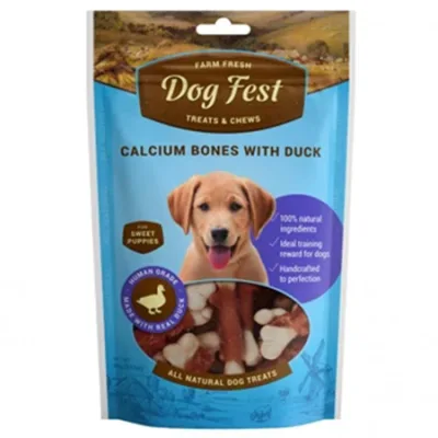 Dog Fest Puppy Dog Treats Food Calcium Bones Duck 90G