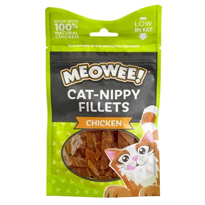 Meowee Cat Treats Food Cat-Nippy Fillets Chicken 35G