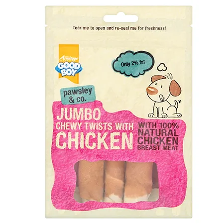 Good Boy Armitage Dog Treats Food Chewy Twists Jumbo Chicken 100G — photo 1