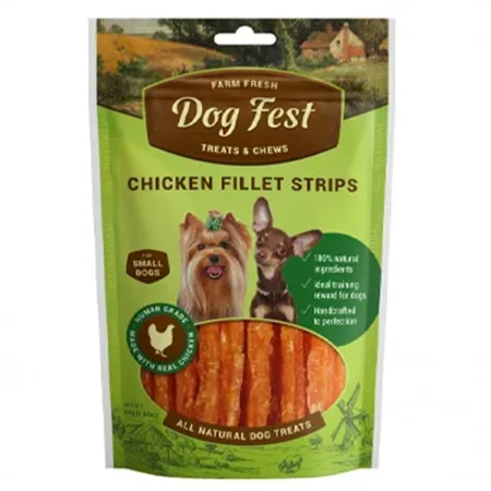 Dog Fest Dog Treats Food Chicken Fillet Strips Mini Dogs Chicken 55G — photo 1