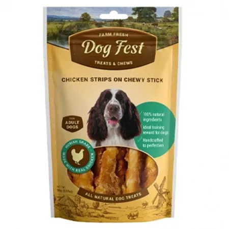 Dog Fest Adult Dog Treats Food Chicken Strips Chewy Stick Chicken 90G — photo 1