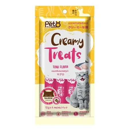 Pet8 Cat Treats Food Creamy Treats Tuna 4X15G 4 Pcs — photo 1