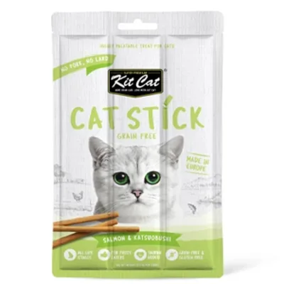 Kit Cat Adult Cat Treats Food Grain Free Stick Salmon & Katsuobushi 15G