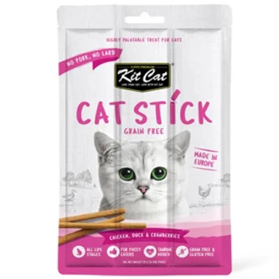 Kit Cat Cat Treats Food Grain Free Stick Chicken Duck & Cranberries 15G