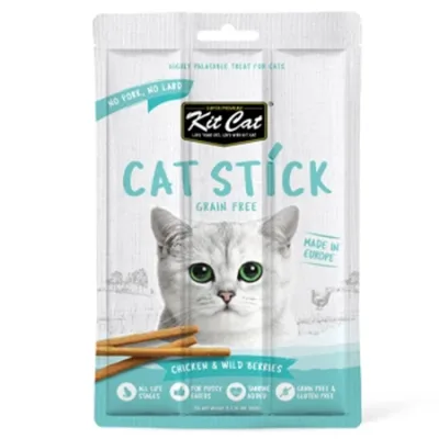 Kit Cat Cat Treats Food Grain Free Stick Chicken & Wild Berries 15G