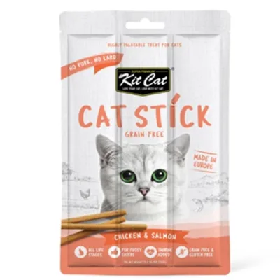 Kit Cat Cat Treats Food Grain Free Stick Chicken & Salmon 15G