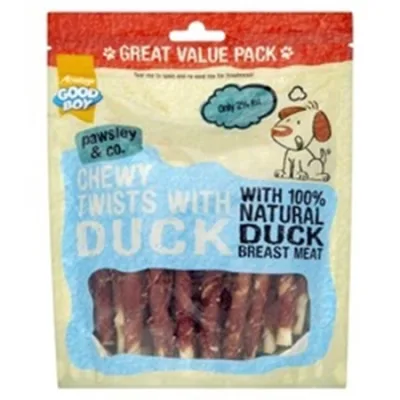 Good Boy Armitage Dog Treats Food Low Fat Chewy Twists Low Fat Duck 320G