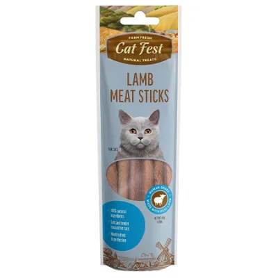 Cat Fest Adult Cat Treats Food Meat Sticks Lamb 90G