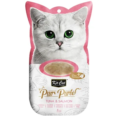 Kit Cat Cat Treats Food Purr Puree Tuna & Salmon 60G