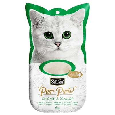 Kit Cat Cat Treats Food Purr Puree Chicken & Scallop 60G