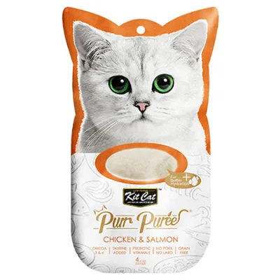 Kit Cat Cat Treats Food Purr Puree Chicken & Salmon 60G