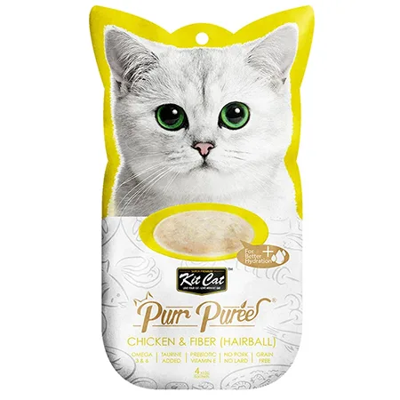 Kit Cat Cat Treats Food Purr Puree Hairball Chicken & Fiber 60G — photo 1
