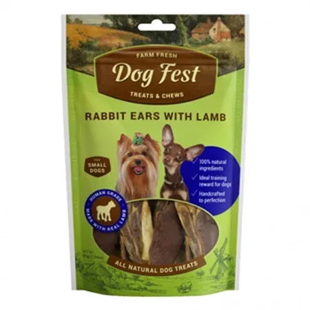 Dog Fest Dog Treats Food Rabbit Ears Mini Dogs Rabbit & Lamb 55G — photo 1