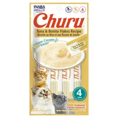 Inaba Churu Cat Treats Food Tuna & Bonito Flakes 14G 4 Pcs