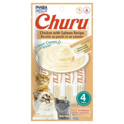 Inaba Churu Cat Treats Food Chicken With Salmon 14G 4 Pcs