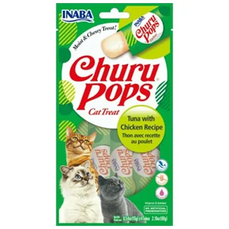 Inaba Churu Pops Cat Treats Food Tuna With Chicken 15G 4 Pcs — photo 1