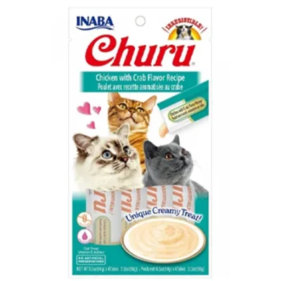 Inaba Churu Cat Treats Food Chicken With Crab 56G