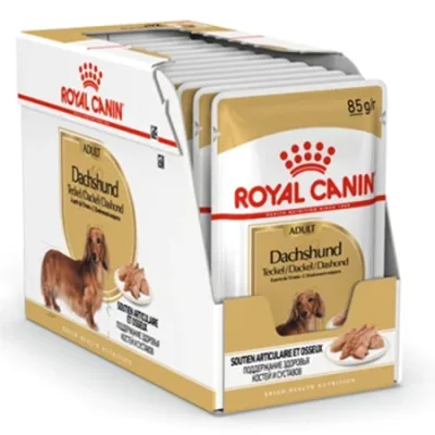 Royal Canin Small Adult Dog Wet Food Breed Health Nutrition Dachshund Poultry 85G 12 Pcs
