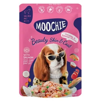 Moochie Cat Wet Food Casserole Beauty Skin & Coat Salmon 85G 12 Pcs