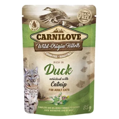Carnilove Adult Cat Wet Food Catnip Duck Enriched 85G