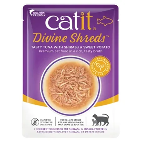 Catit Cat Wet Food Divine Shreds Tuna, Shirasu & Sweet Potato 75G — photo 1