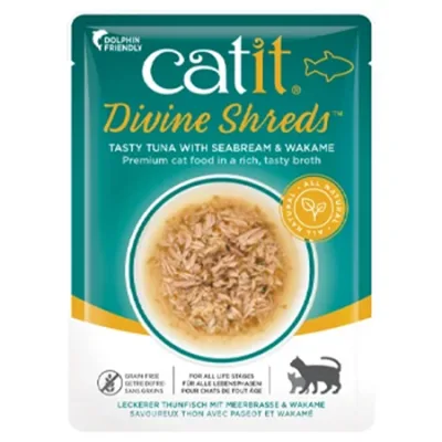 Catit Cat Wet Food Divine Shreds Tuna, Seabream & Wakame 75G