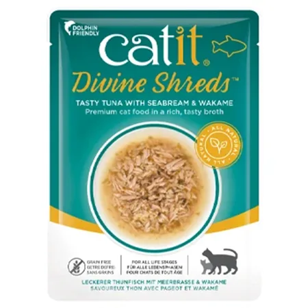 Catit Cat Wet Food Divine Shreds Tuna, Seabream & Wakame 75G — photo 1