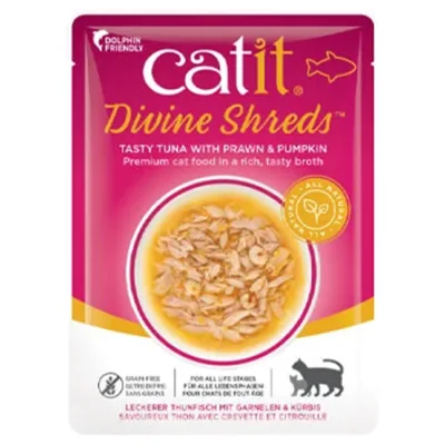 Catit Cat Wet Food Divine Shreds Tuna, Prawn & Pumpkin 75G