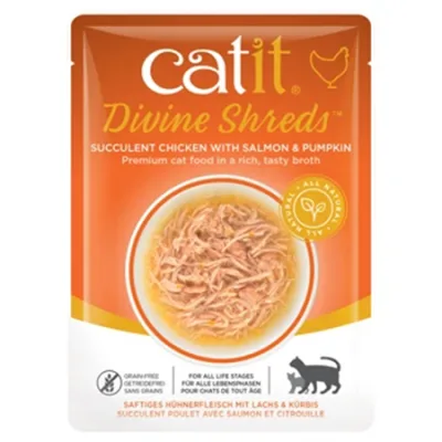 Catit Cat Wet Food Divine Shreds Chicken, Salmon & Pumpkin 75G