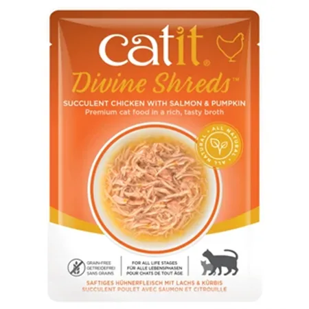 Catit Cat Wet Food Divine Shreds Chicken, Salmon & Pumpkin 75G — photo 1