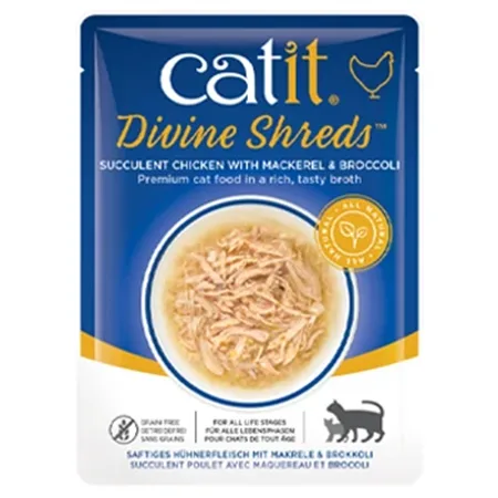 Catit Cat Wet Food Divine Shreds Chicken, Mackerel & Broccoli 75G — photo 1