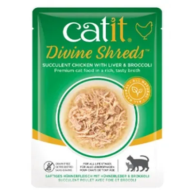 Catit Cat Wet Food Divine Shreds Chicken, Liver & Broccoli 75G