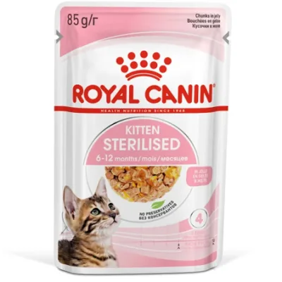 Royal Canin Kitten Cat Wet Food Feline Health Nutrition Jelly 85G 12