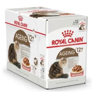 Royal Canin Senior Cat Wet Food Feline Health Nutrition Ageing +12 Gravy 85G 12