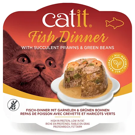 Catit Adult Cat Wet Food Fish Dinner Prawns & Green Beans 80G — photo 1
