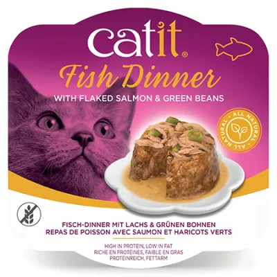 Catit Cat Wet Food Fish Dinner Salmon & Green Beans 80G