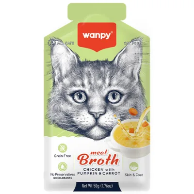 Wanpy Cat Wet Food Meat Broth Chicken With Pumpkin & Carrot 50G