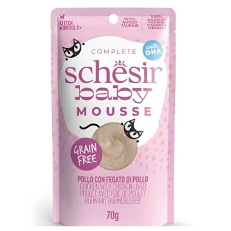 Schesir Kitten Cat Wet Food Mousse Chicken & Chicken Liver 80G — photo 1