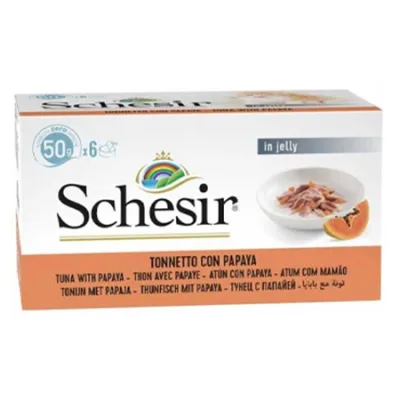 Schesir Adult Cat Wet Food Multipack Can Tuna & Papaya 50G 6 Pcs