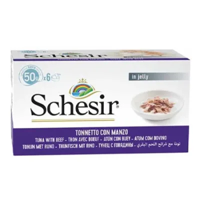 Schesir Adult Cat Wet Food Multipack Can Tuna & Beef 50G 6 Pcs