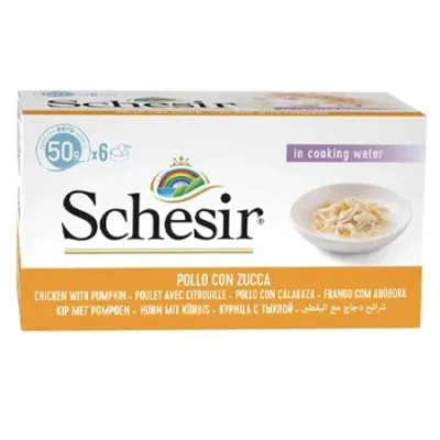Schesir Adult Cat Wet Food Multipack Can Chicken & Pumpkin 50G 6 Pcs