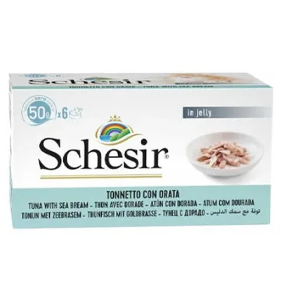 Schesir Cat Wet Food Multipack Can Tuna & Seabream 50G 6 Pcs