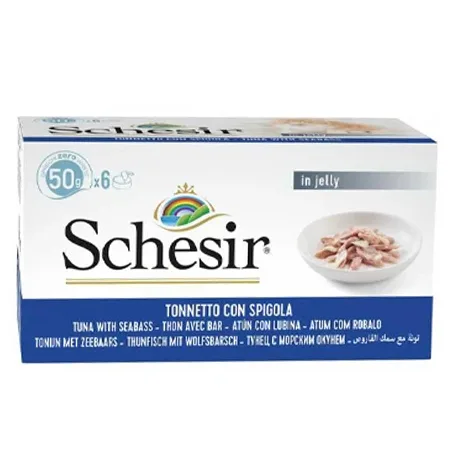 Schesir Cat Wet Food Multipack Can Tuna & Seabass 50G 6 Pcs — photo 1