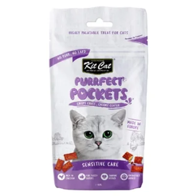 Kit Cat Adult Cat Wet Food Purrfect Pockets Sensitive Care Chicken 60G