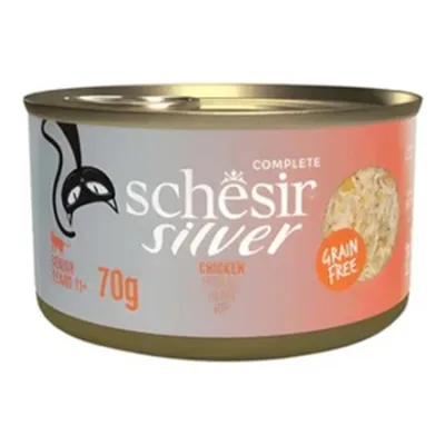Schesir Cat Wet Food Silver Senior 11+ Chicken In Broth 80G