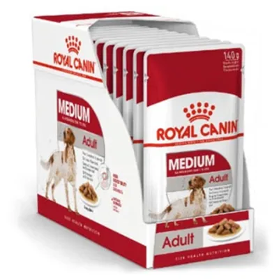 Royal Canin Medium Adult Dog Wet Food Size Health Nutrition Poultry 140G