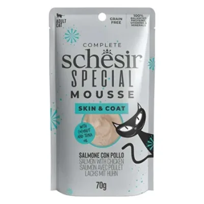 Schesir Adult Cat Wet Food Special Mousse Chicken & Salmon 80G
